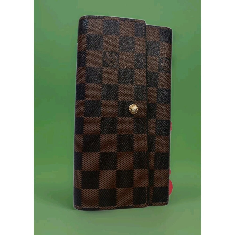 Louis Vuitton Long Wallet Portefeuille Sarah Damier Brown Authentic